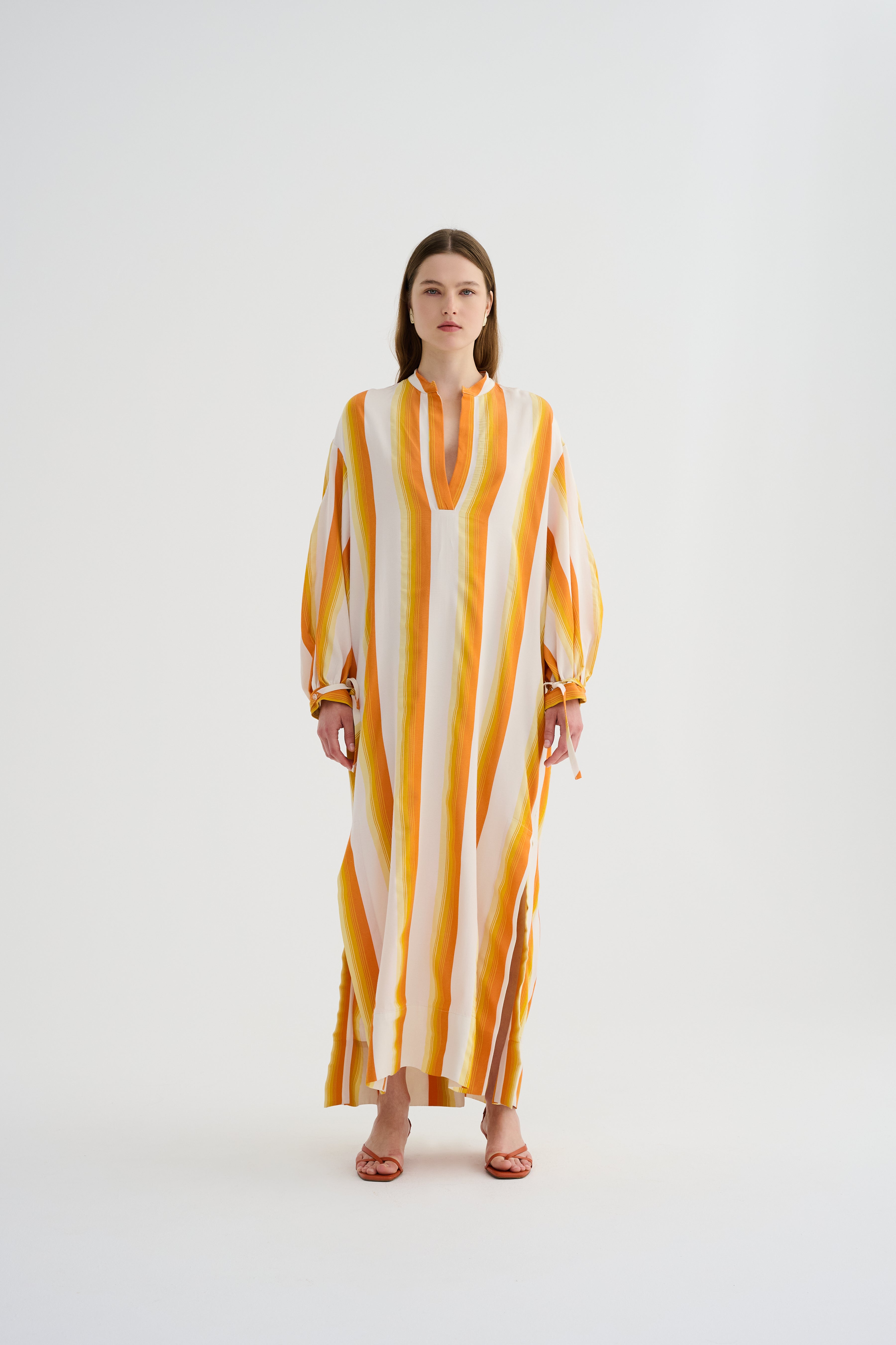 Kutnu Maxi Kaftan Elbise