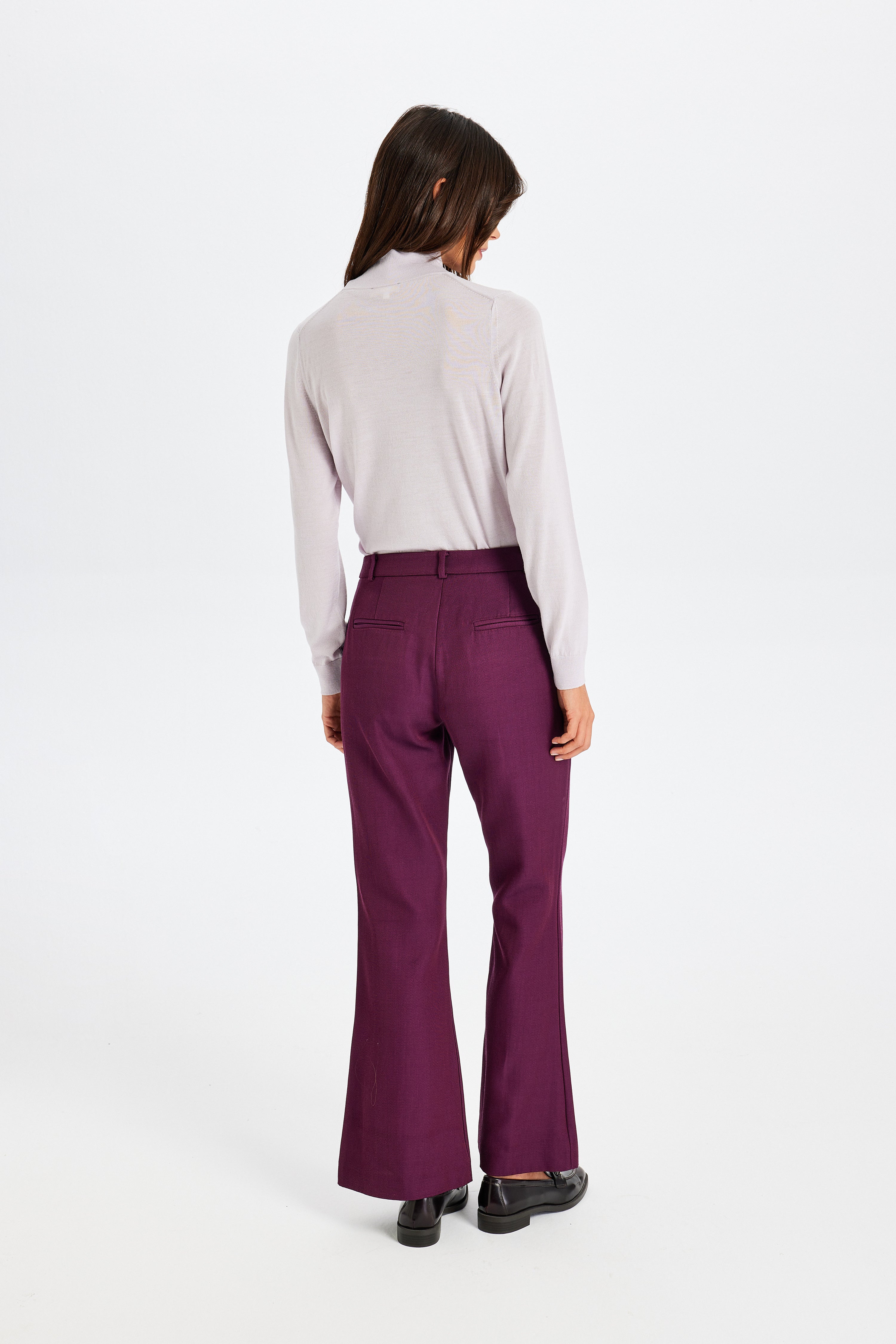 Kutnu Spanish Flare Burgundy Trousers