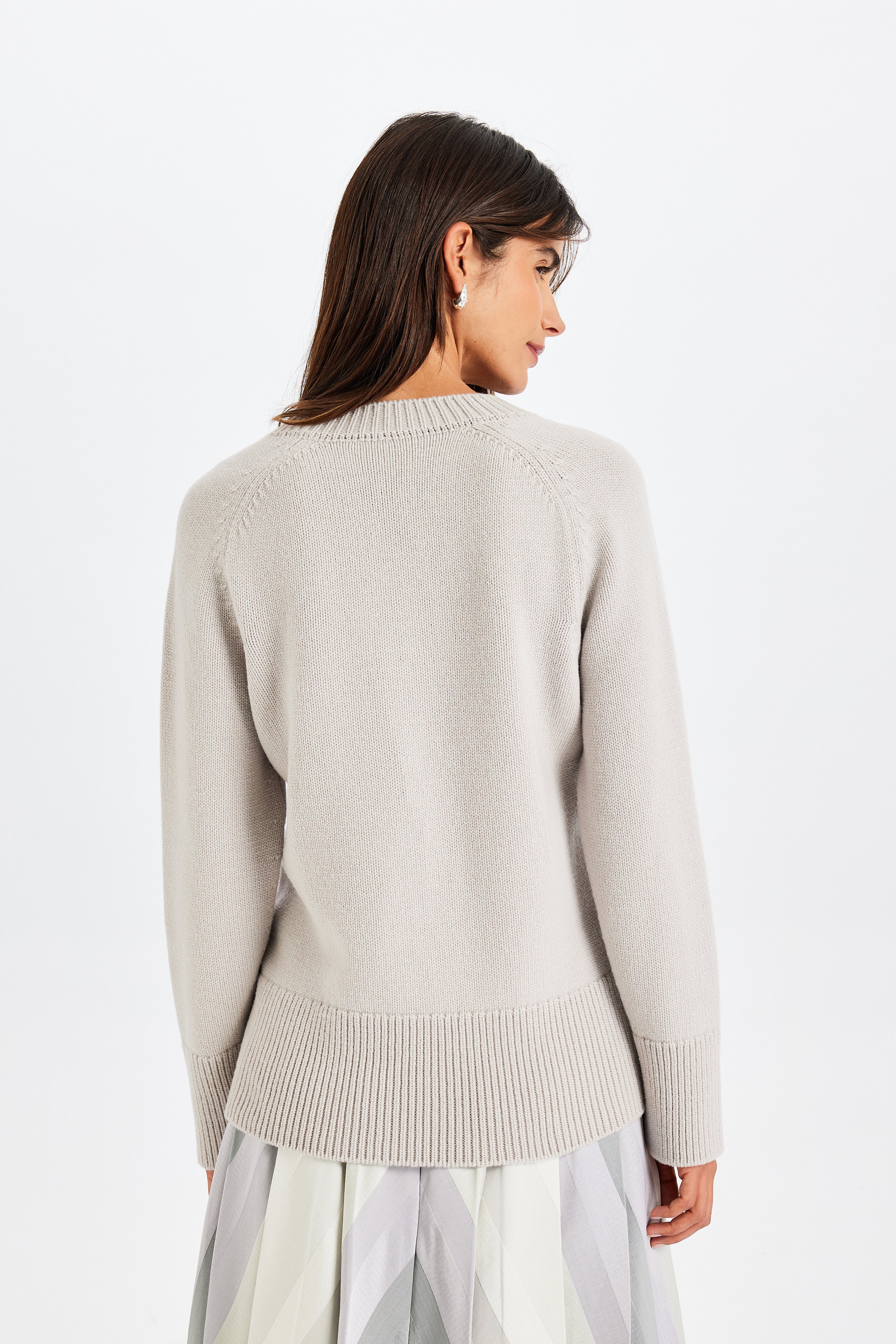 Stone Embellished Grey Sweater