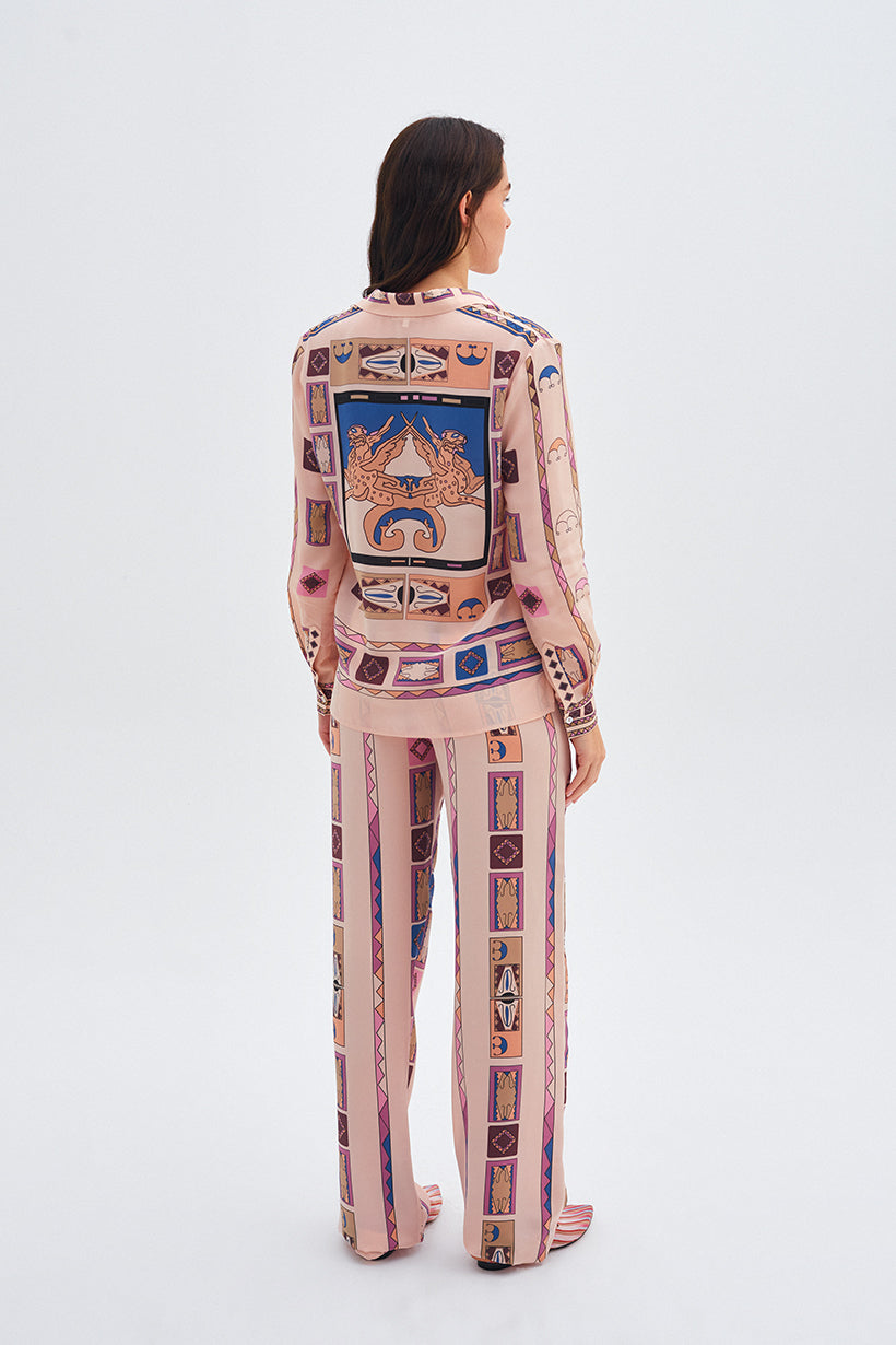 Zeugma Flying Tiger Pattern Silk Shirt