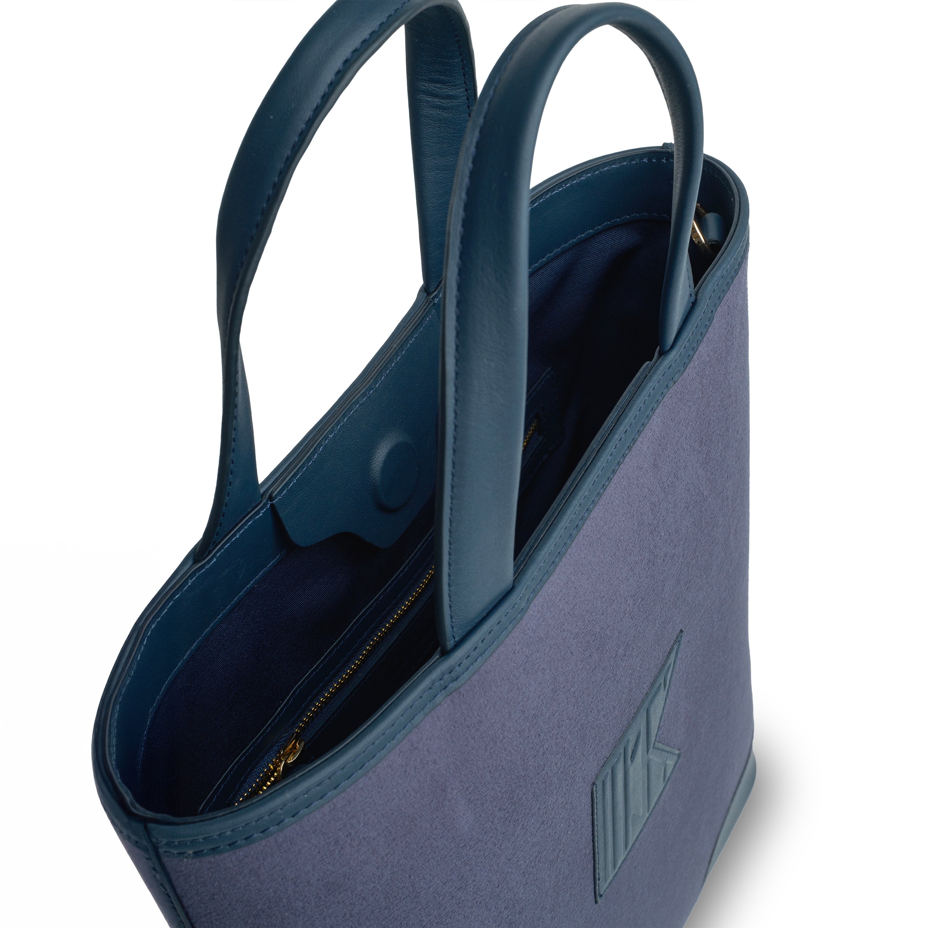 Kutnu Wallet-Detail Dark Navy Velvet Shoulder Bag
