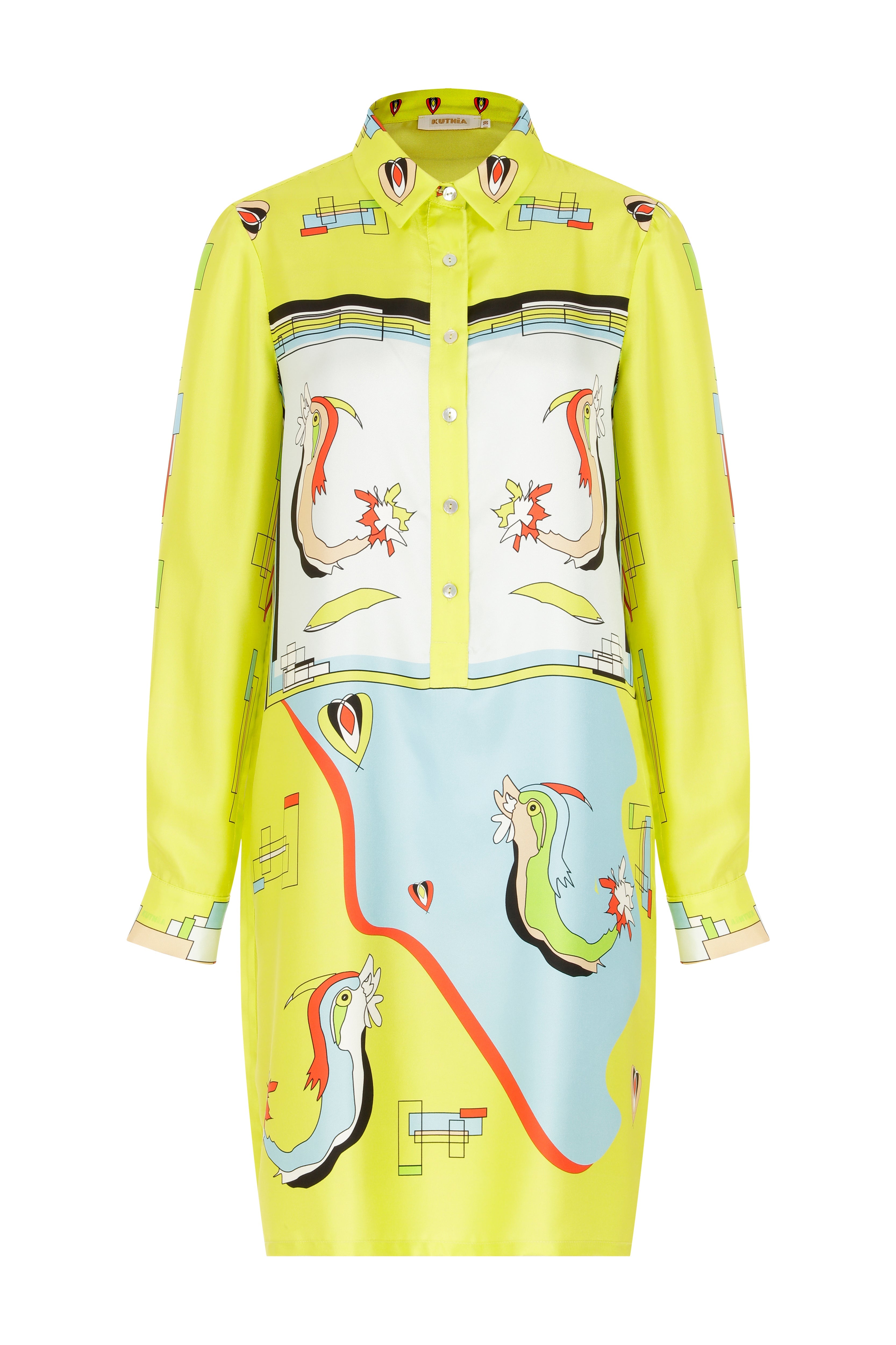 Short Zeugma Silk Shirt Dress