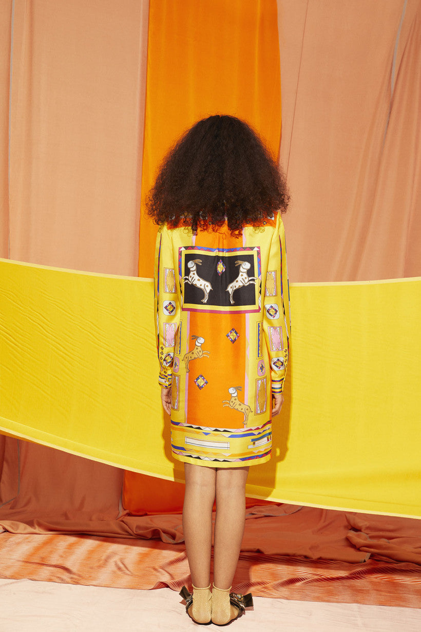 Short Zeugma Silk Shirt Dress