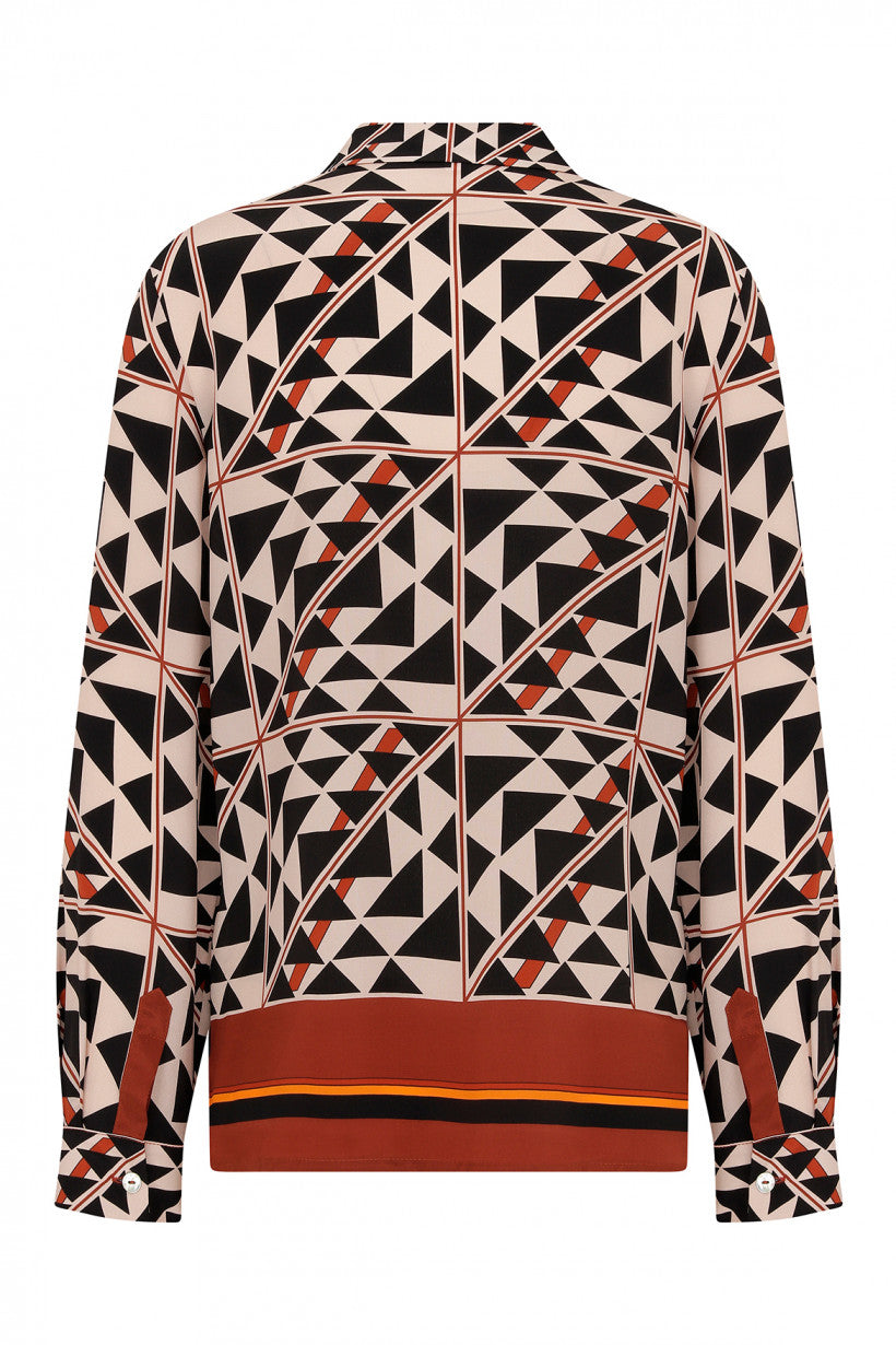 Triangle Geometric Zeugma Silk Shirt