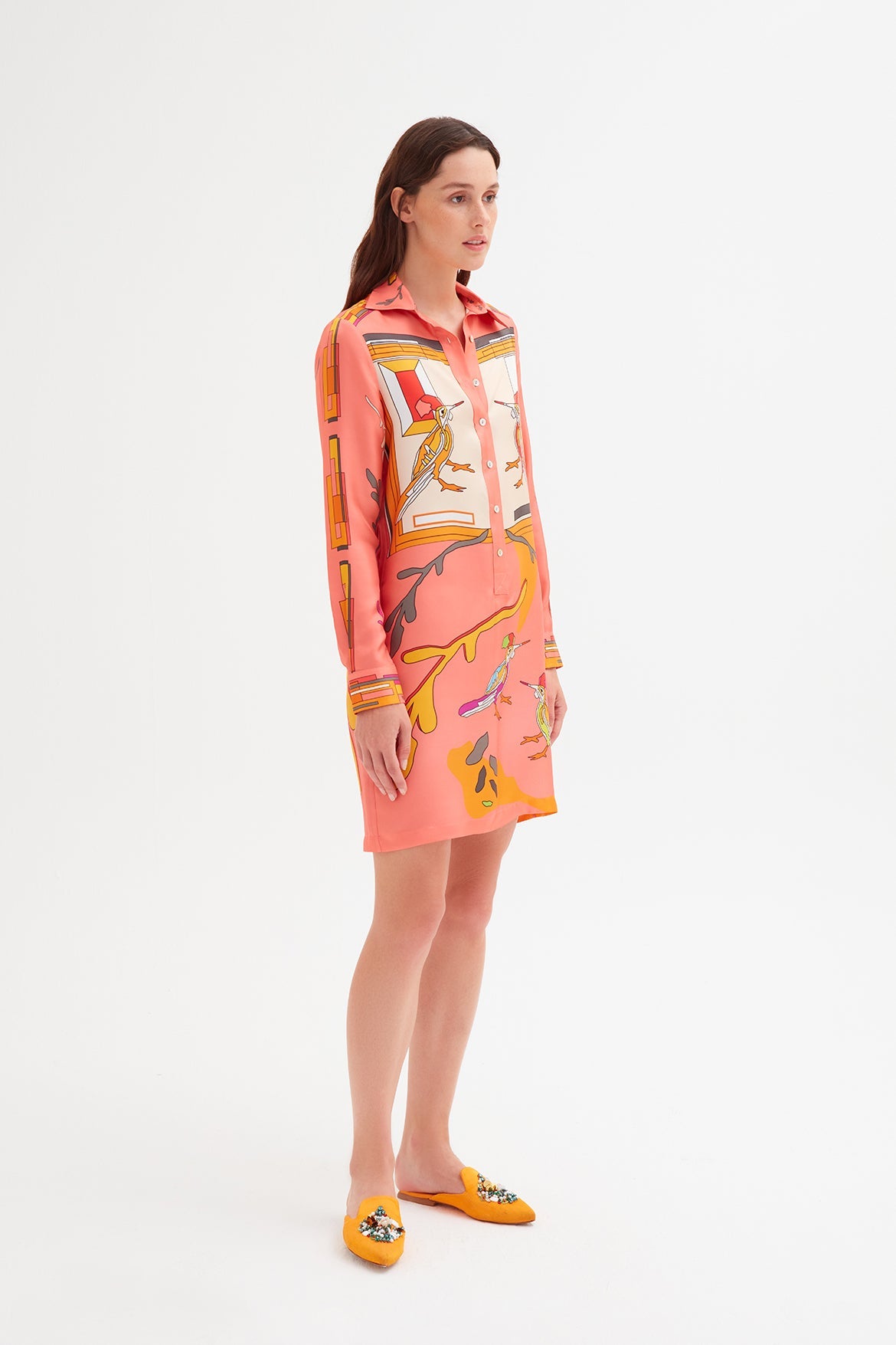 Short Zeugma Silk Shirt Dress