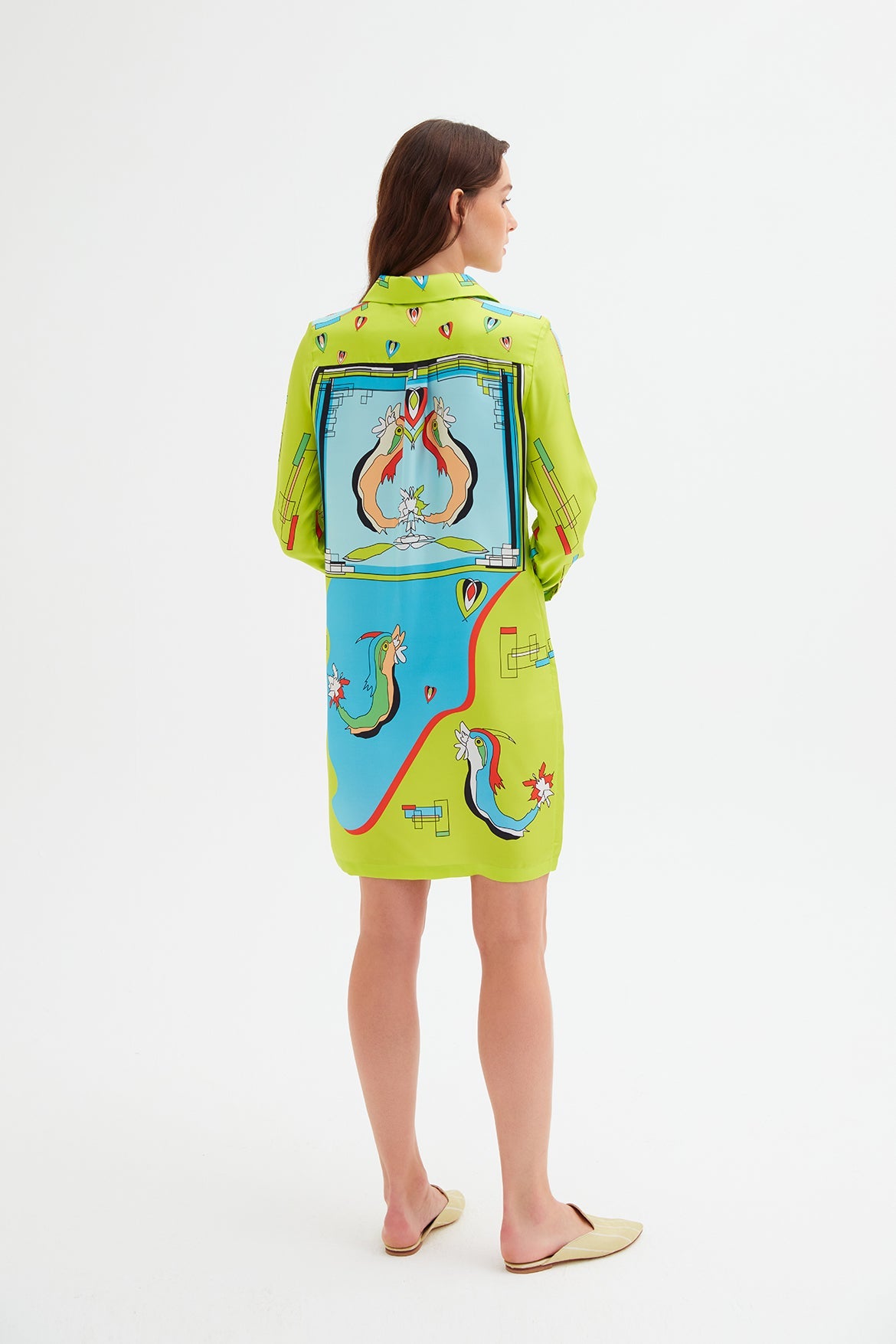 Short Zeugma Silk Shirt Dress