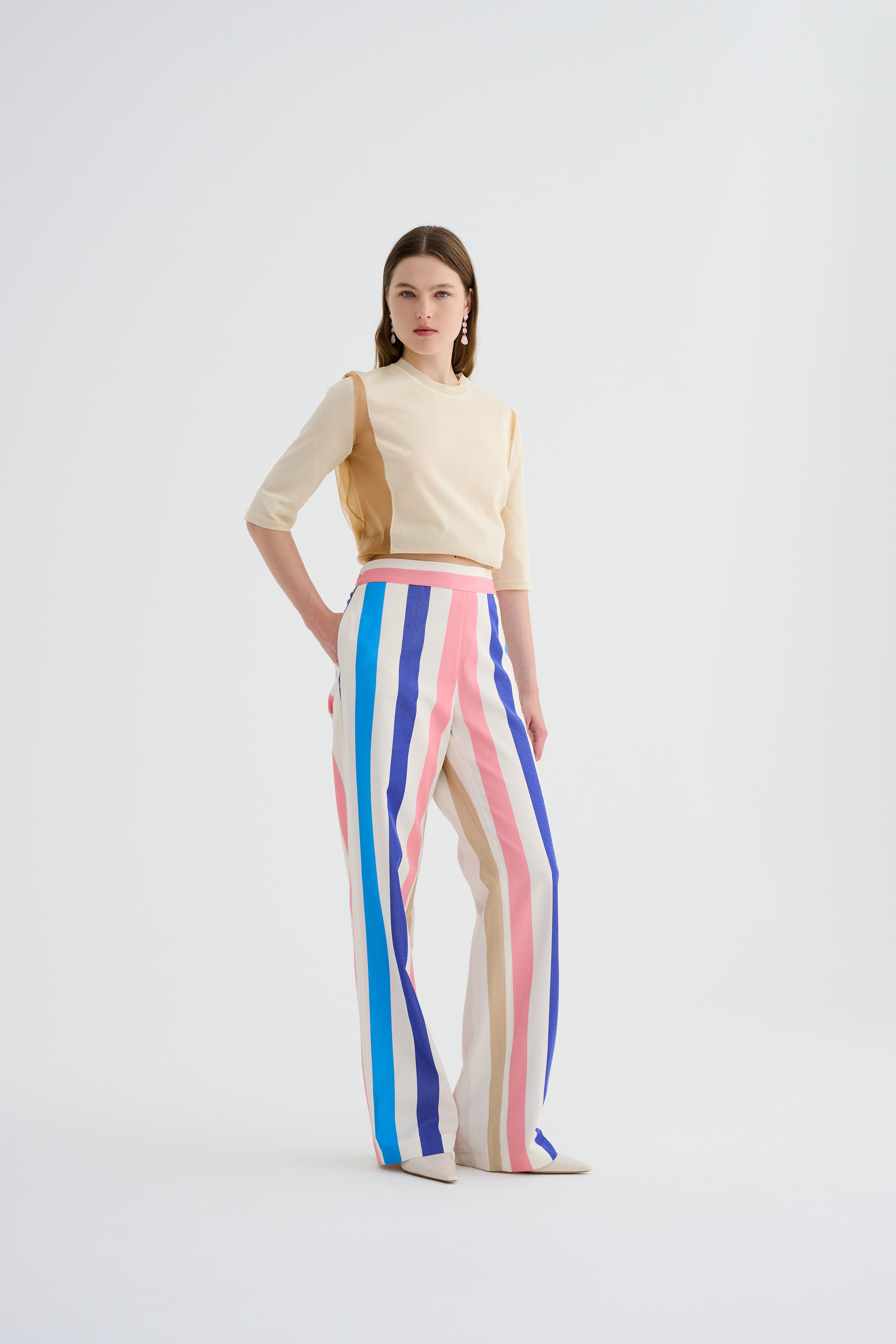 Rahat Kesim Çizgili Kutnu Pijama Pantolon