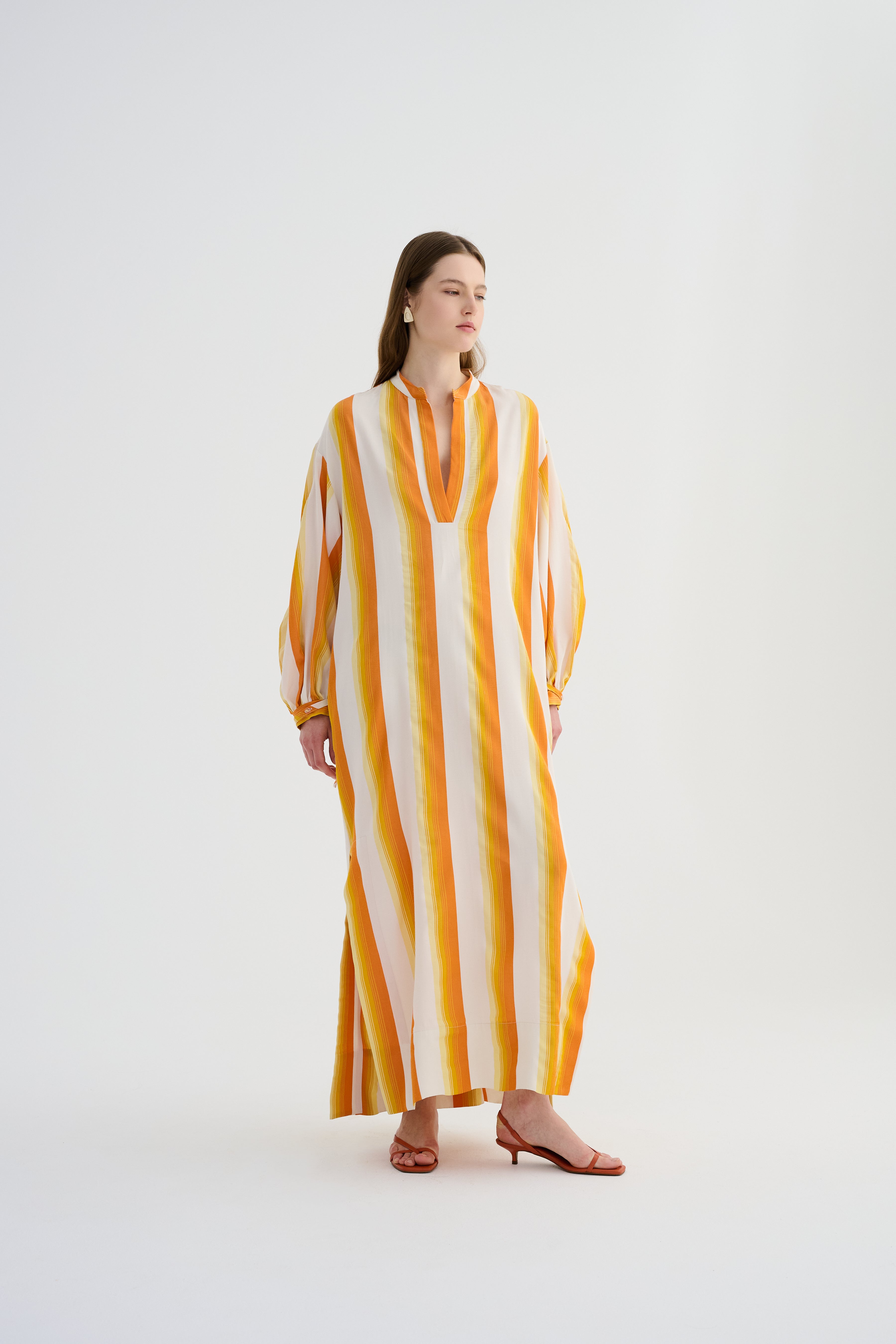 Kutnu Maxi Kaftan Elbise