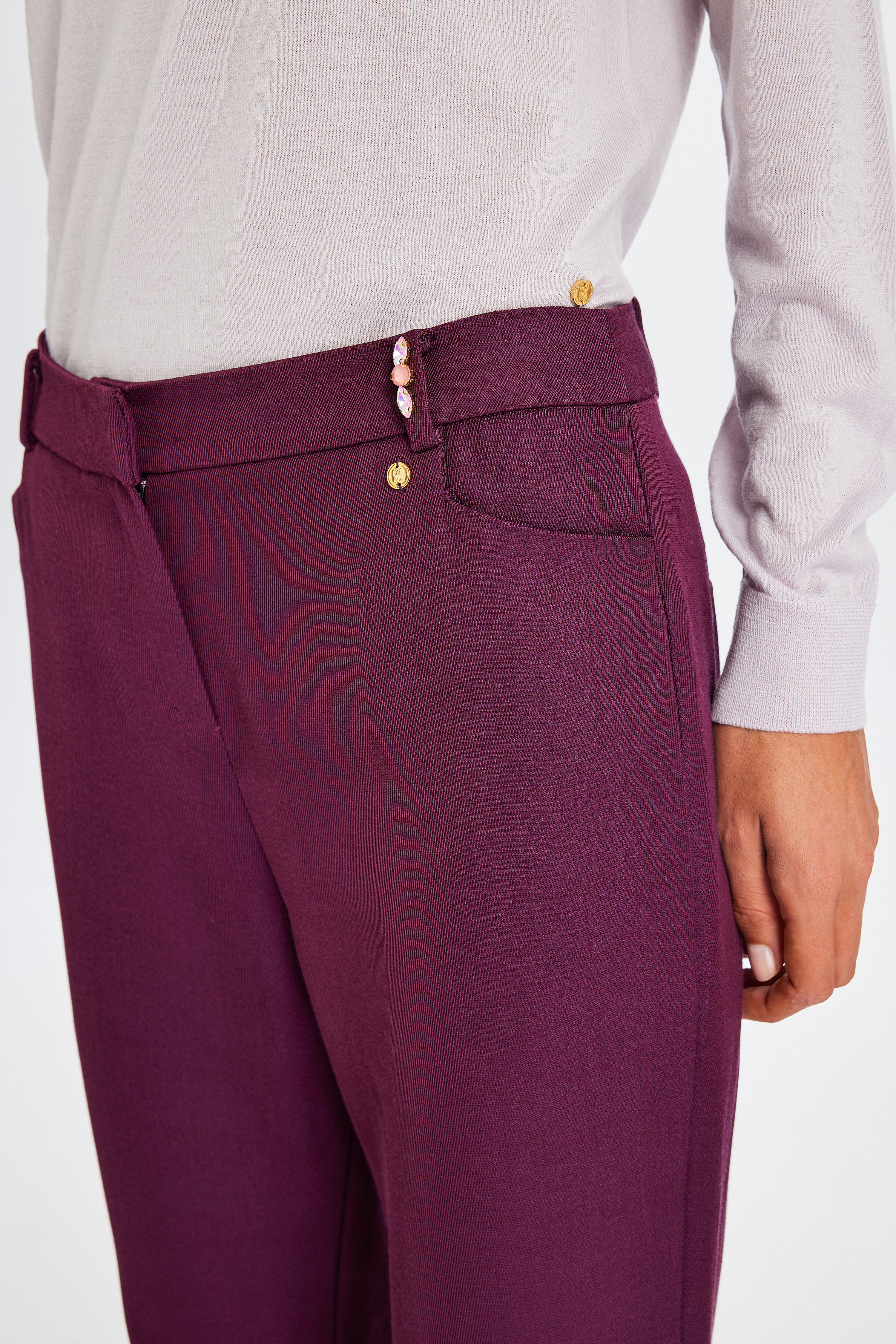 Kutnu Spanish Flare Burgundy Trousers