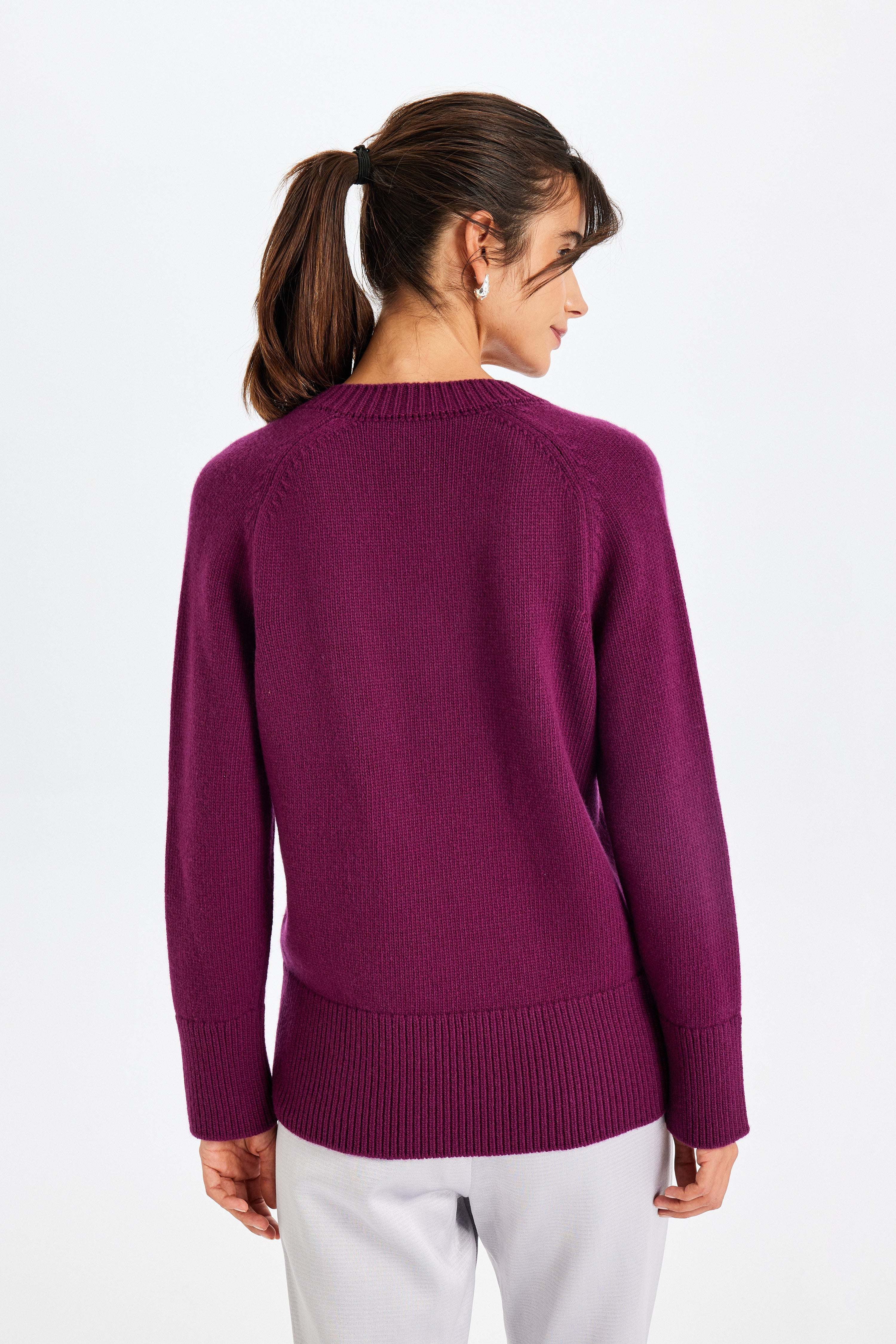 Stone Embellished Burgundy Sweater