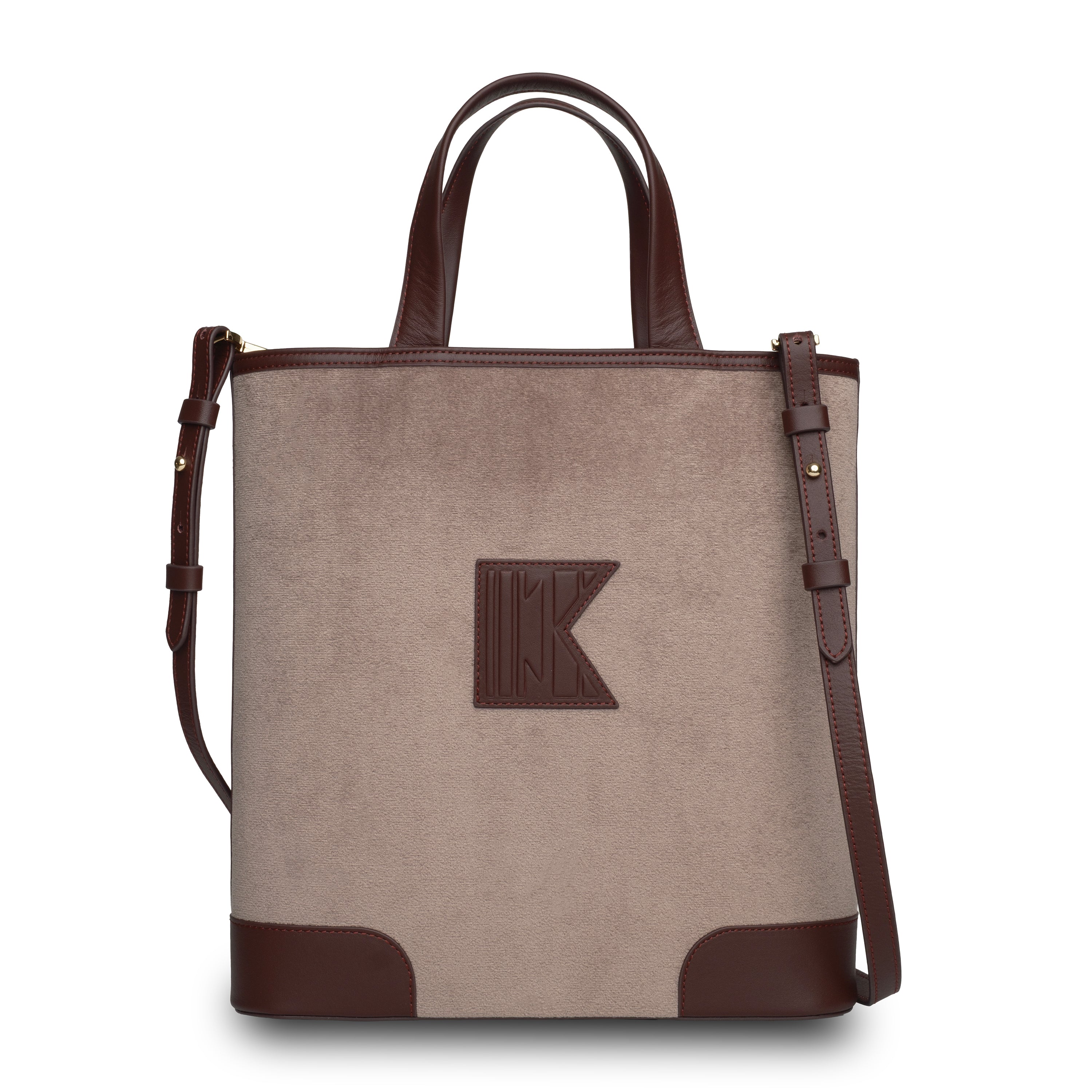 Kutnu Wallet-Detail Burgundy Velvet Shoulder Bag