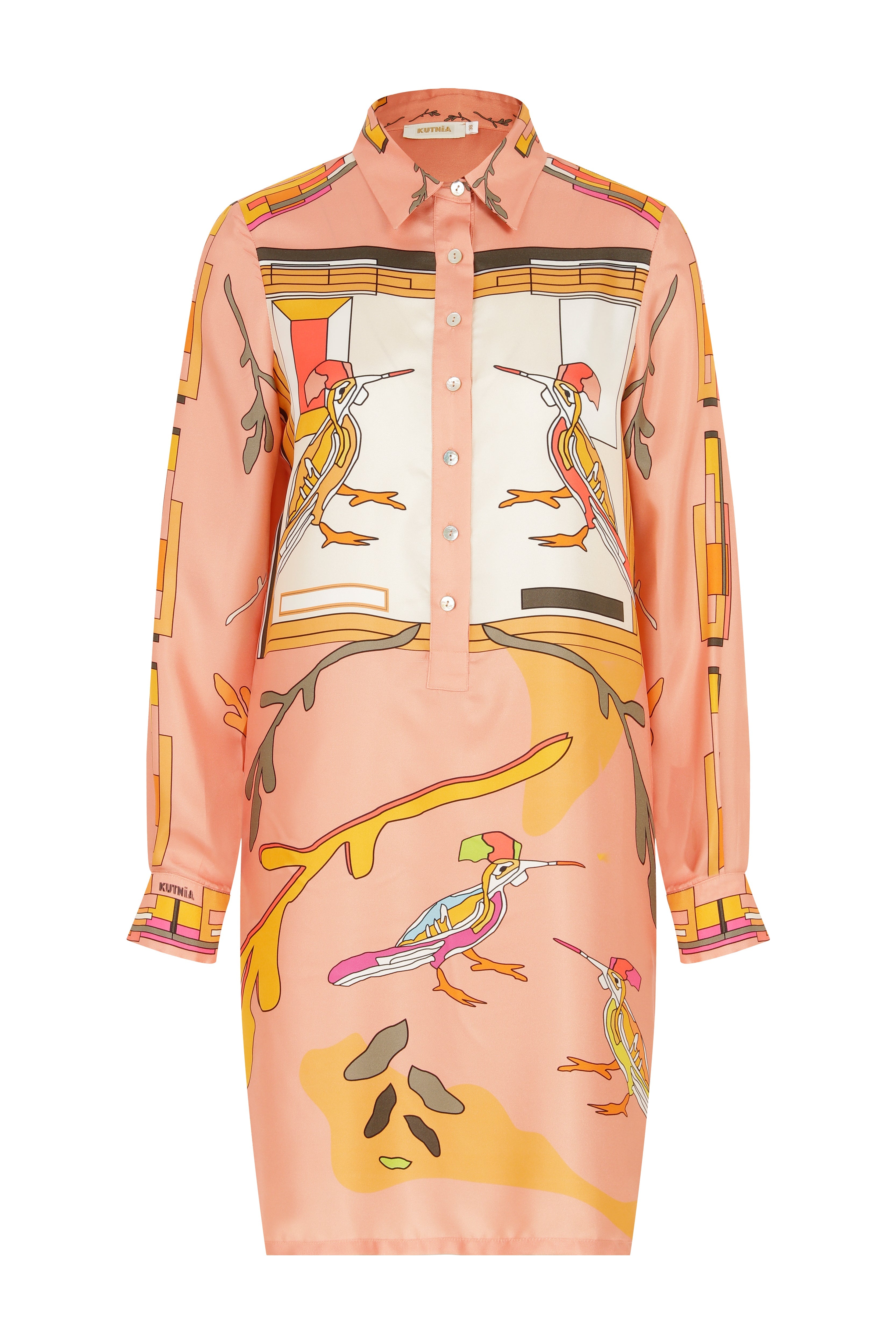 Short Zeugma Silk Shirt Dress