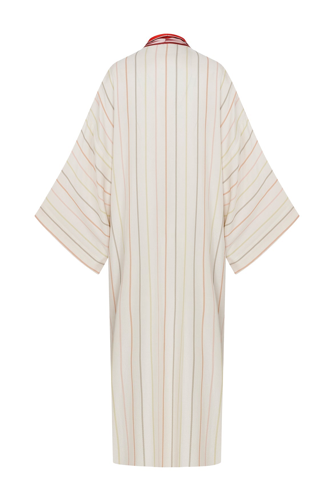 Klasik Krem Çizgili Kimono